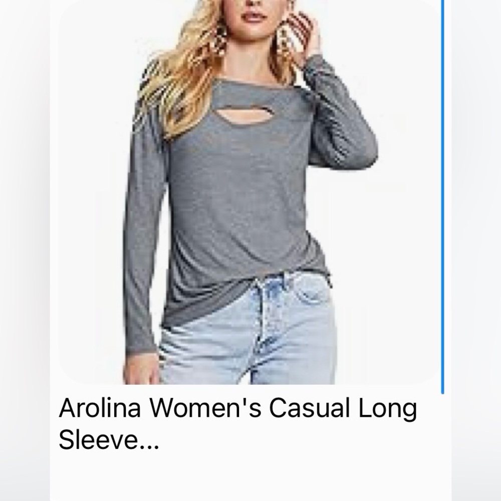 Gray Long Sleeve Women's Top